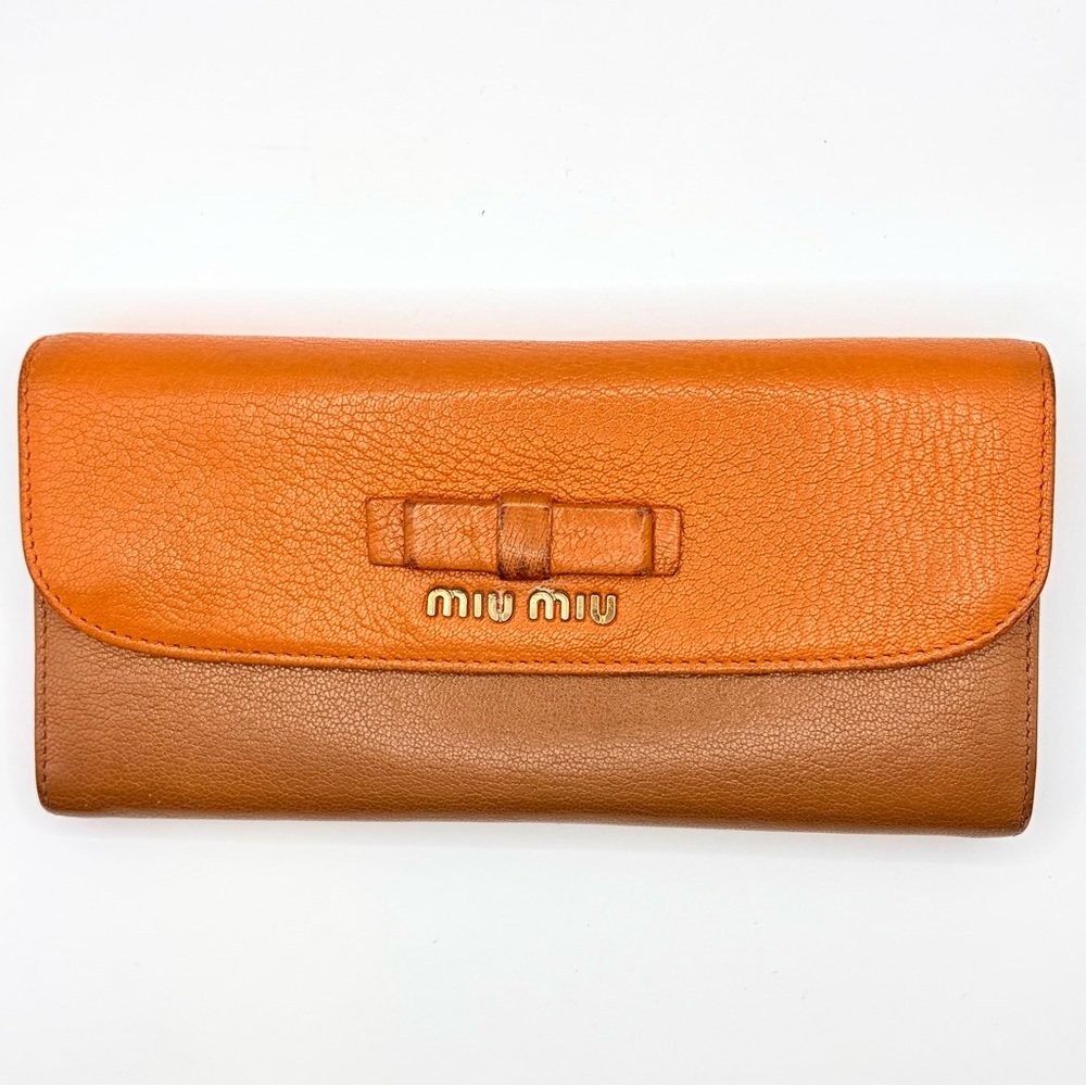 Miu Miu Madras Bicolor Two Tone Leather Wallet
